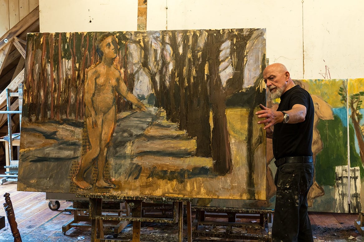 Markus Lüpertz in his studio, 2020.