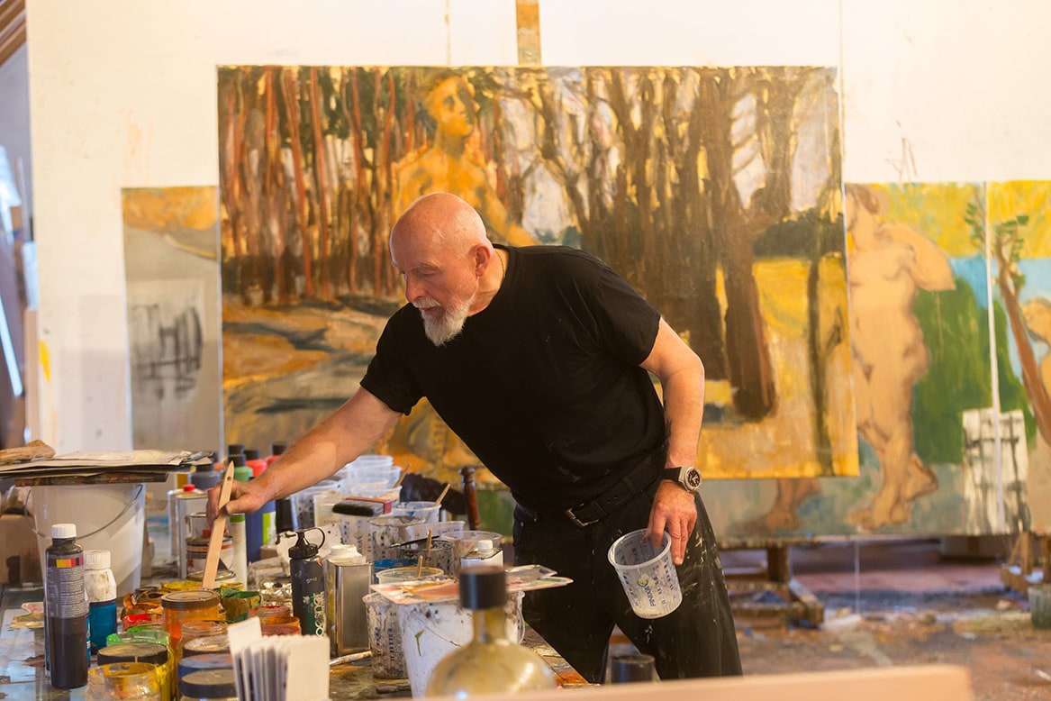 Markus Lüpertz in his studio, 2020.