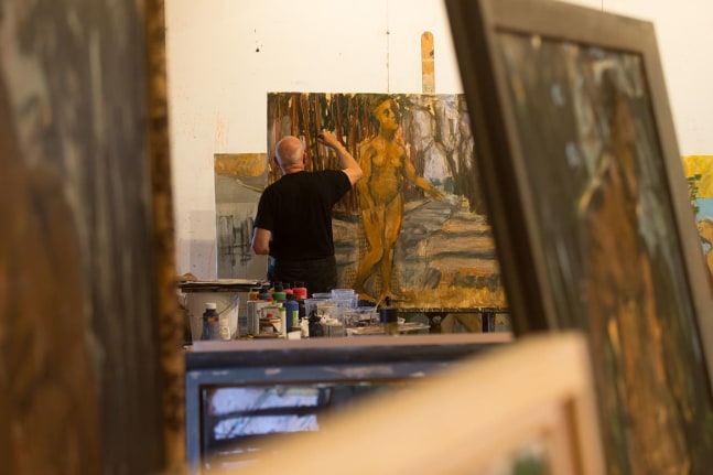 Markus Lüpertz in his studio, 2020.