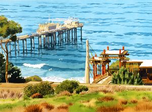 Scripps Pier La Jolla California - Mary Helmreich California Watercolors