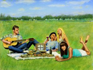 Picnic In The Meadow - David Zimmerman Fine Art