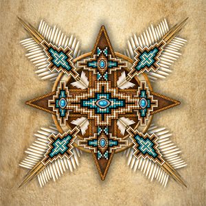 Native American Bead Cross Mandala