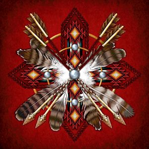 Native American Red Medicine Wheel