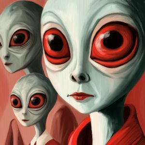 "Alien Gathering with Red Eyes" - TheADHDAlchemist