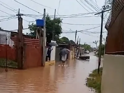 Casas ficam alagadas em São José dos Pinhais