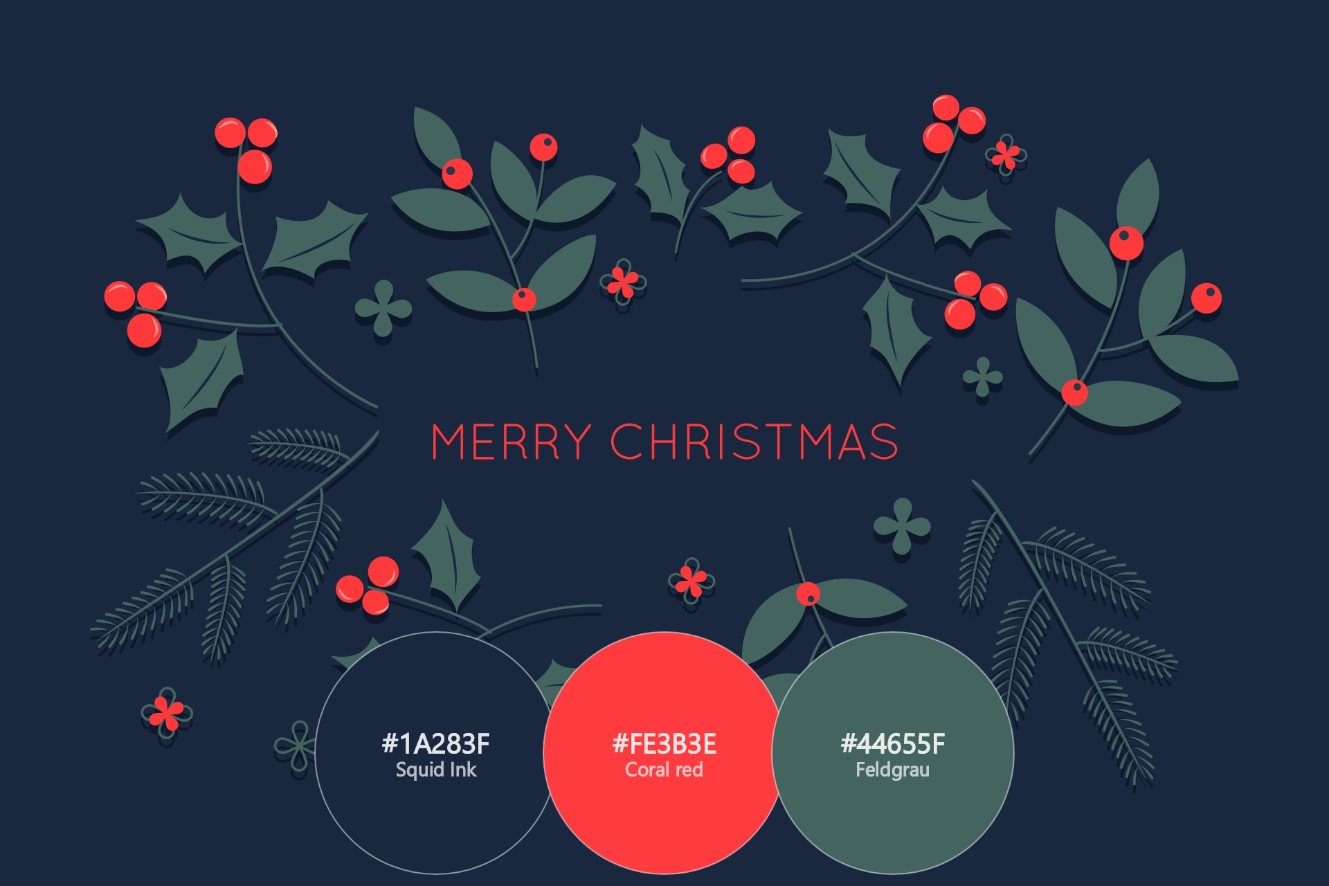 Merry Christmas Card  Color Palette