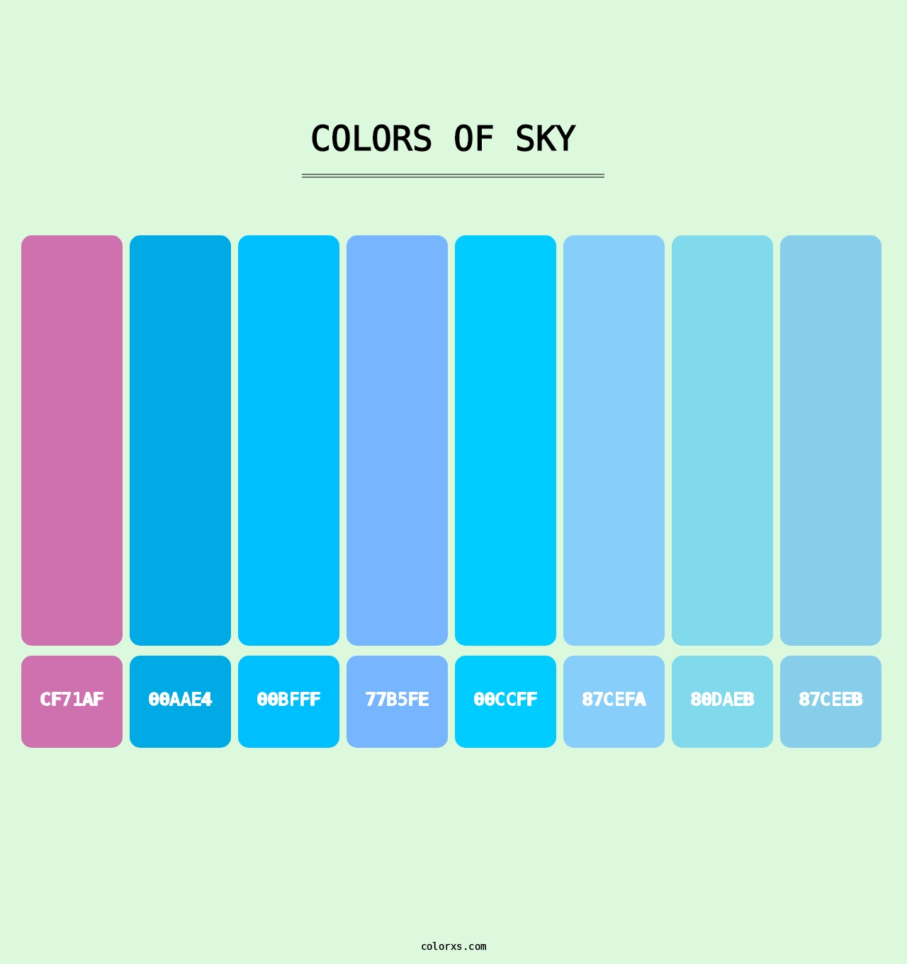 Colors of Sky - Beautiful Sky Color Palette