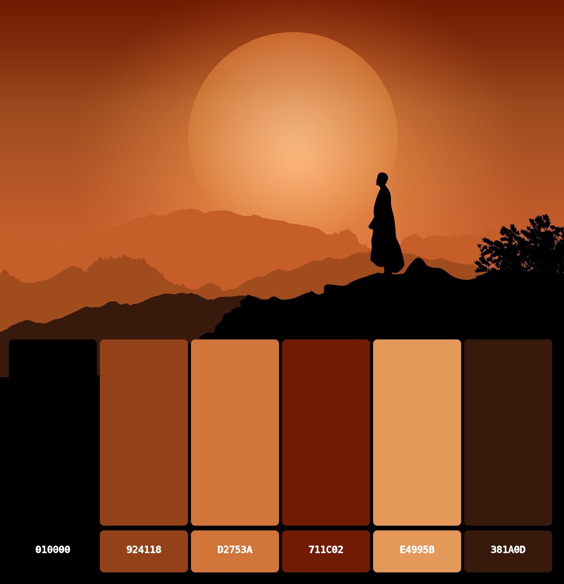 Monk Sunset Peace Color Palette