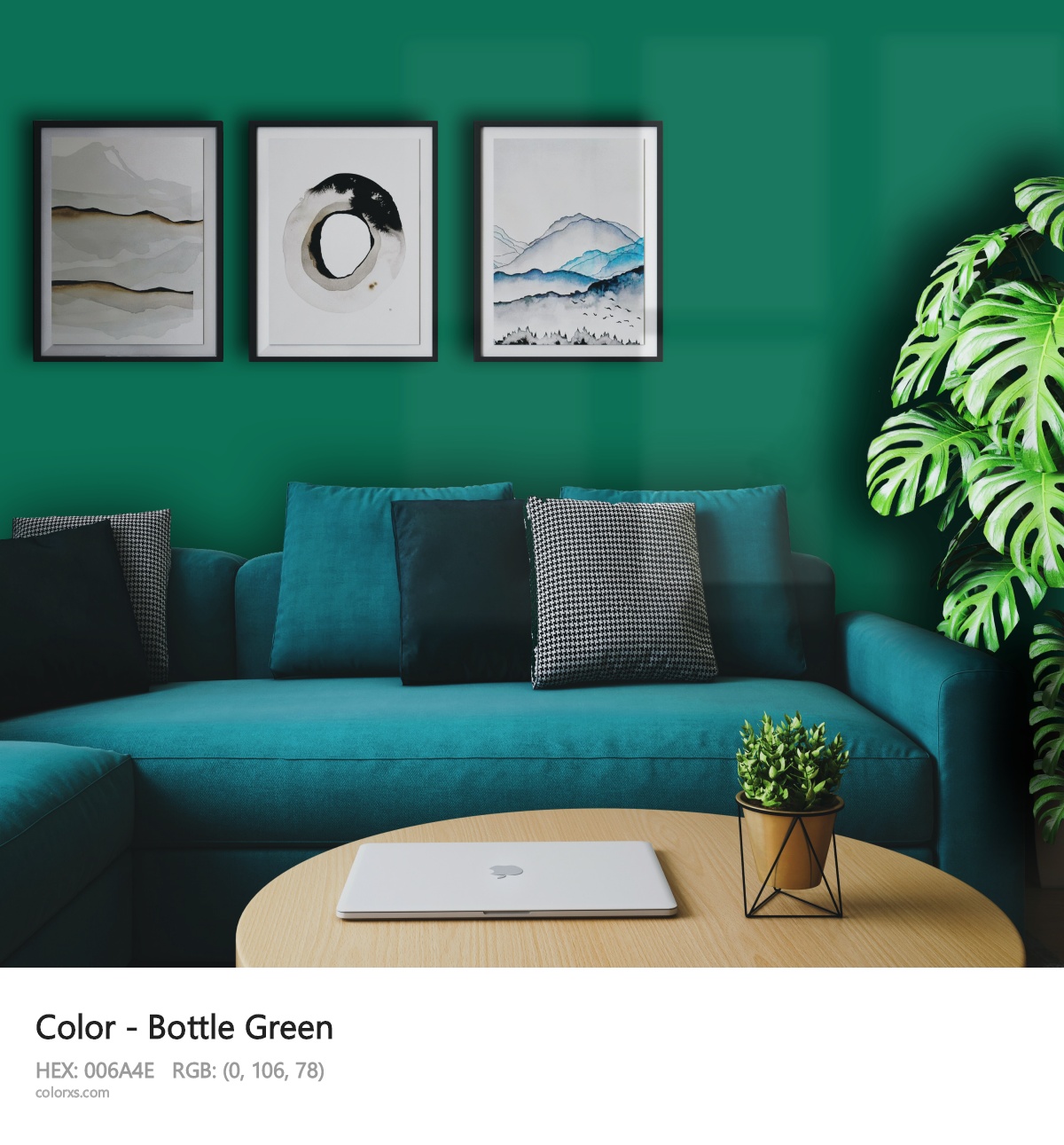 Bottle Green Color cozy coffee corner interior