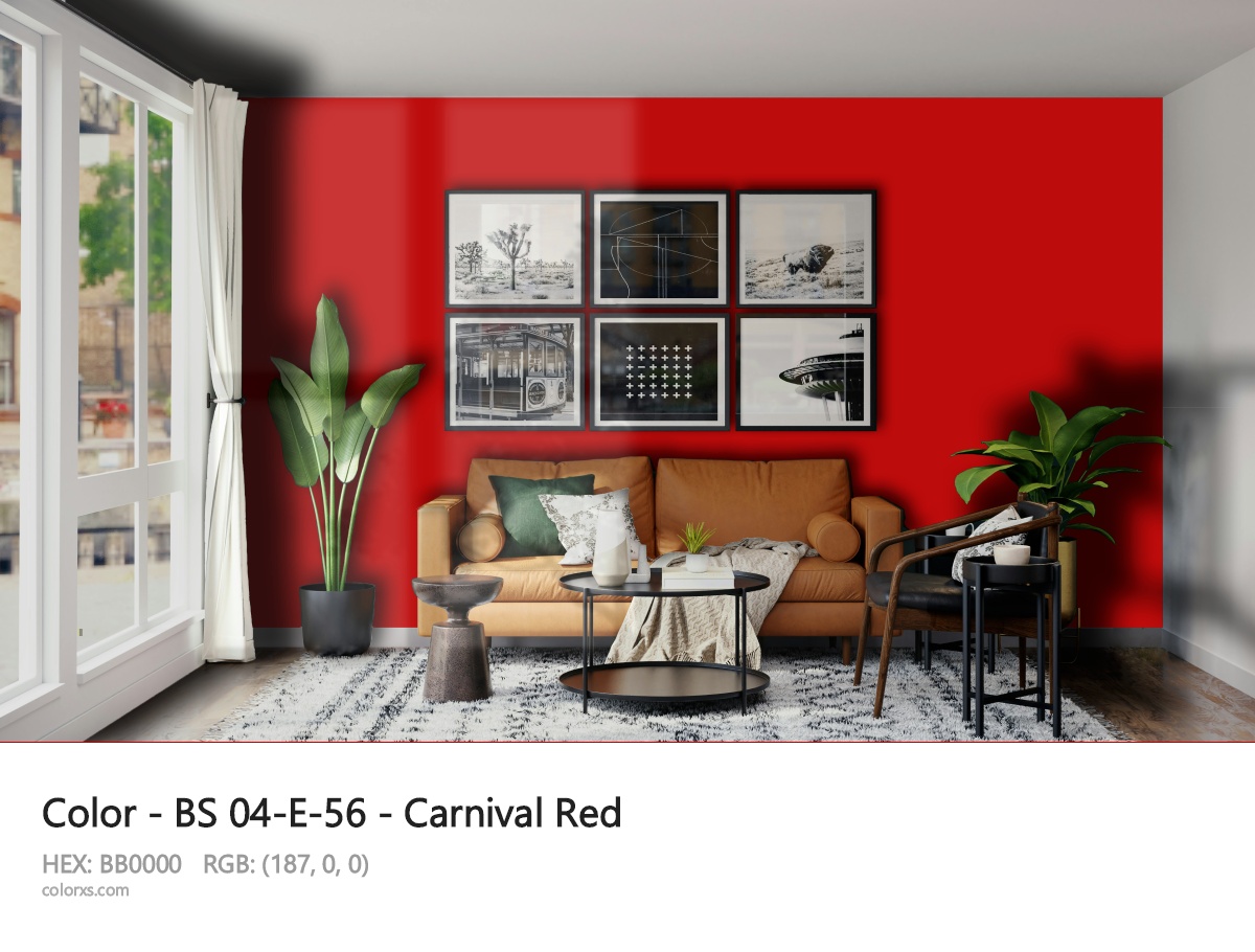 BS 04-E-56 - Carnival Red CMS modern minimalist living room interior