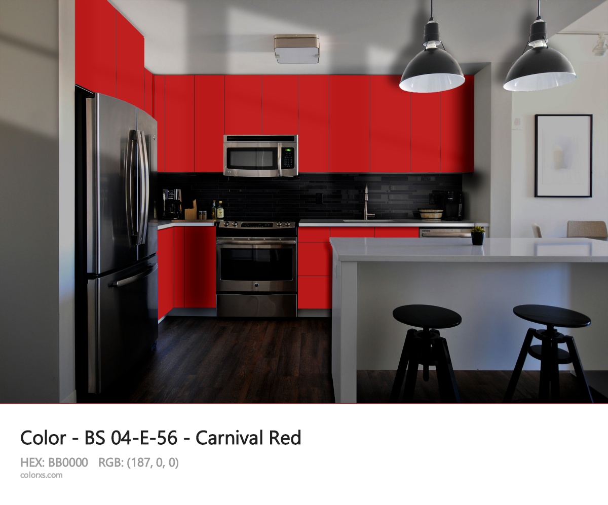 BS 04-E-56 - Carnival Red CMS modular kitchen design