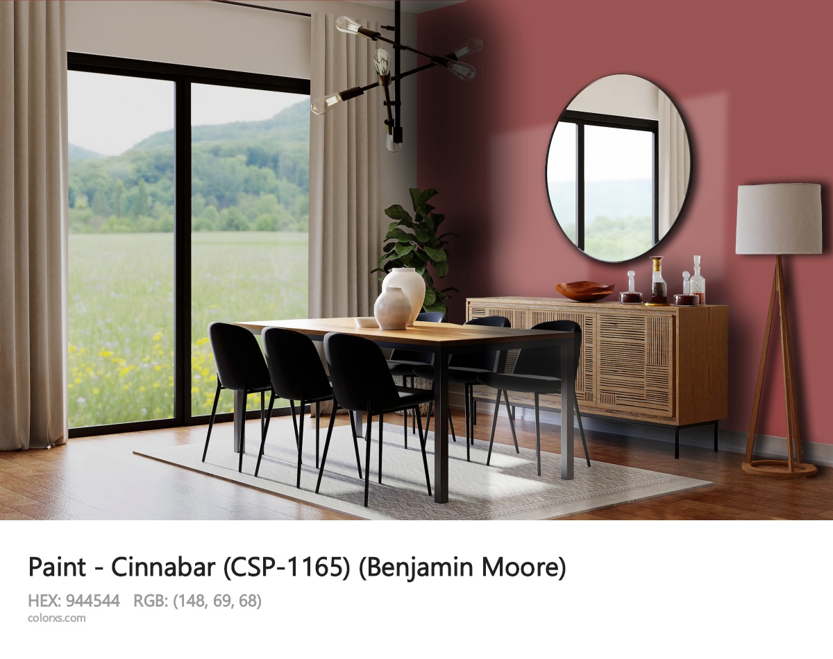 Benjamin Moore Cinnabar (CSP-1165) Paint dining room design