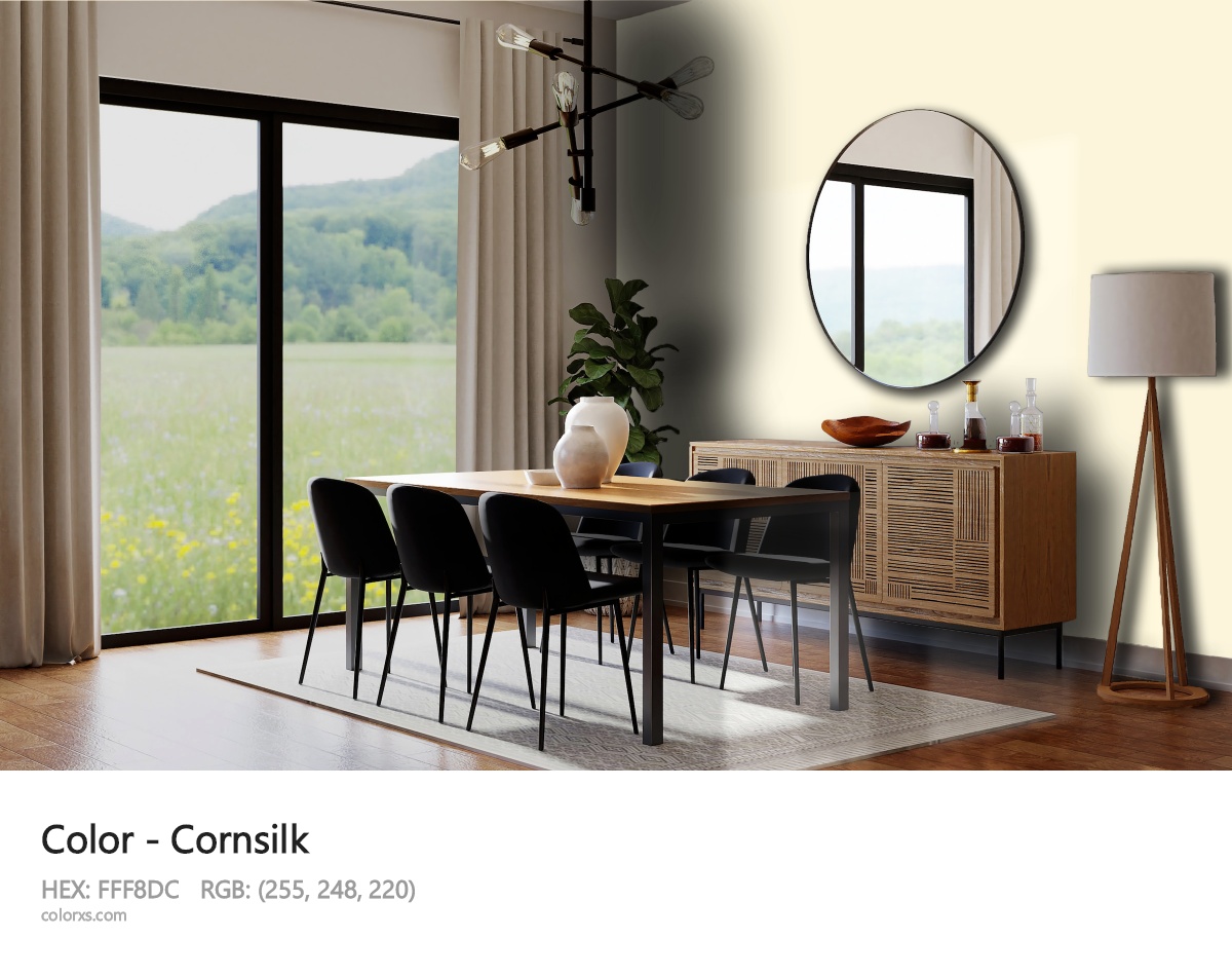 Cornsilk Color dining room design