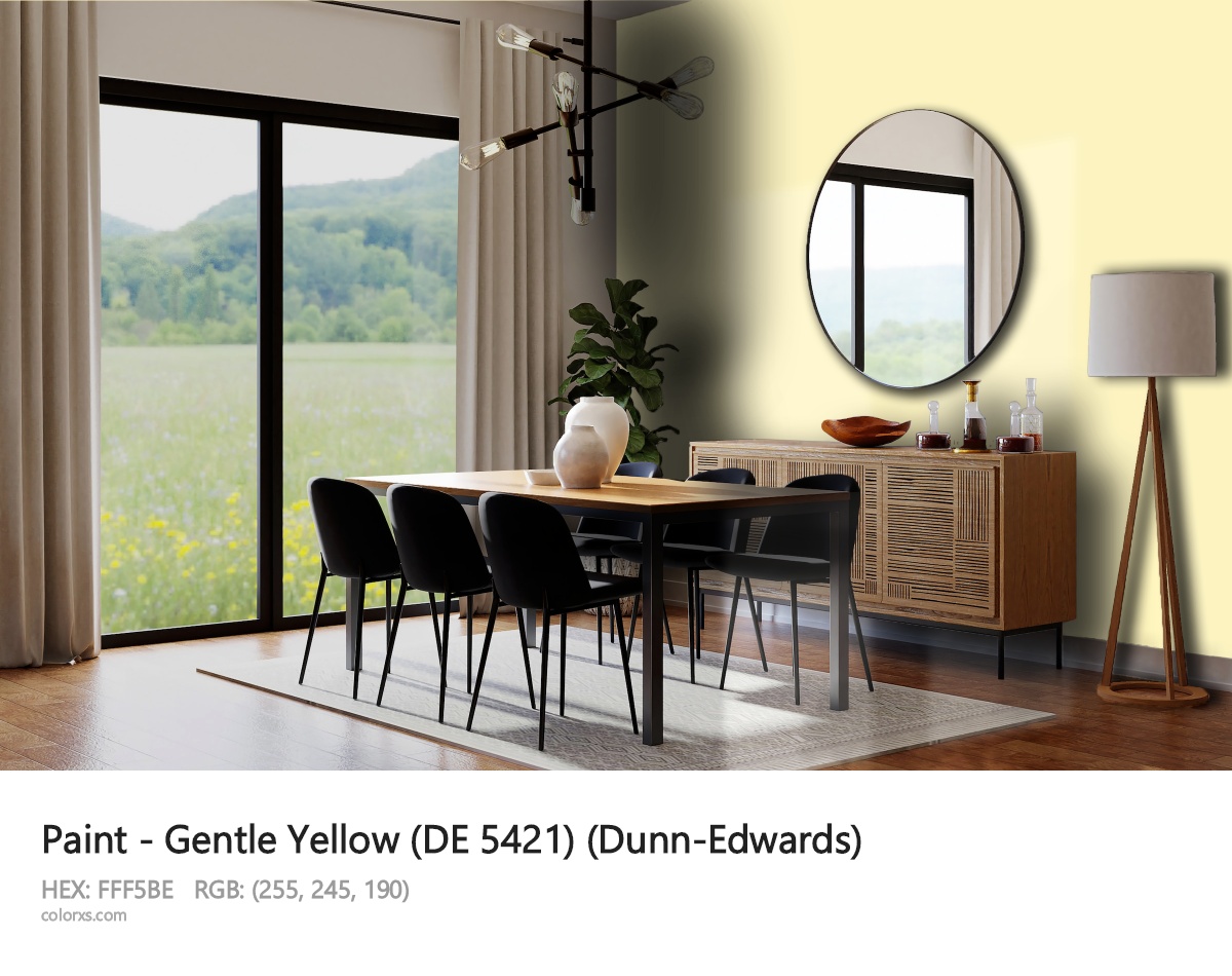 Dunn-Edwards Gentle Yellow (DE 5421) Paint dining room design