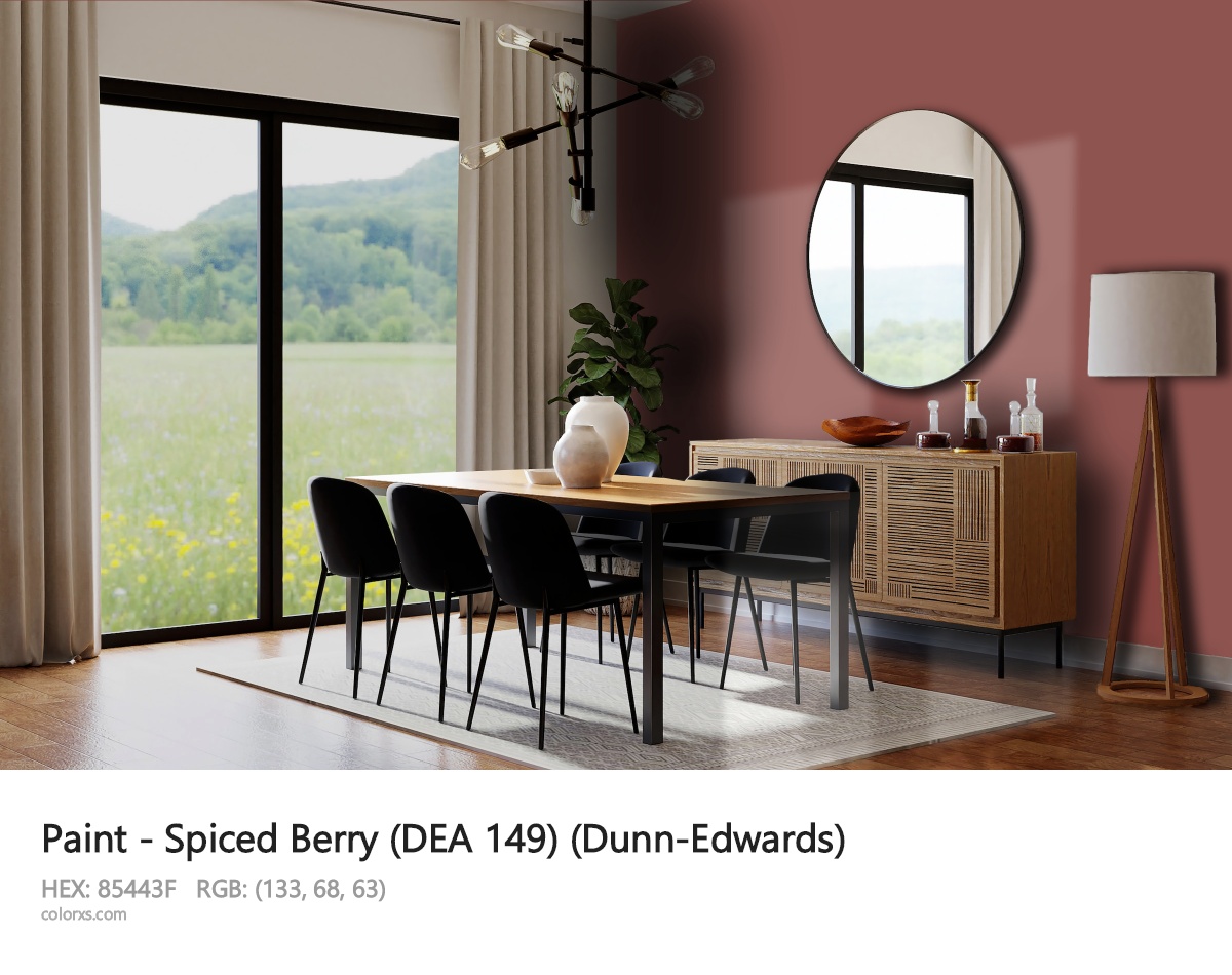 Dunn-Edwards Spiced Berry (DEA 149) Paint dining room design