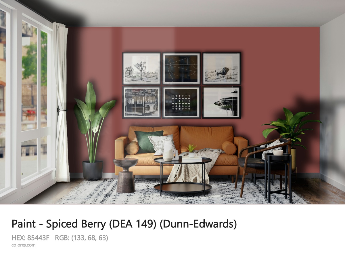 Dunn-Edwards Spiced Berry (DEA 149) Paint modern minimalist living room interior