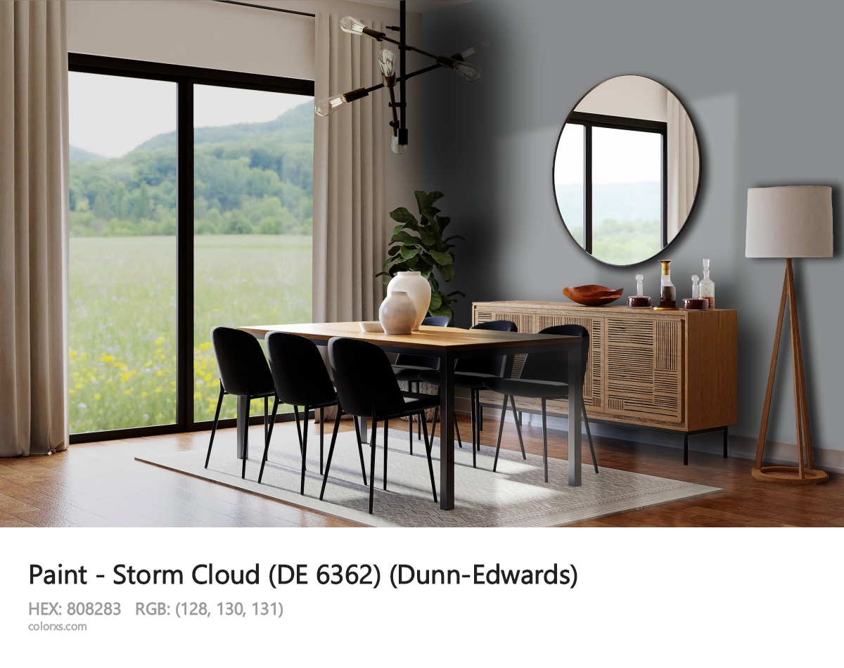 Dunn-Edwards Storm Cloud (DE 6362) Paint dining room design