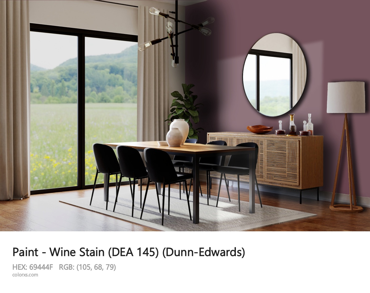 Dunn-Edwards Wine Stain (DEA 145) Paint dining room design