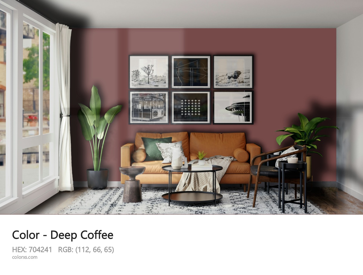 Deep Coffee Color modern minimalist living room interior