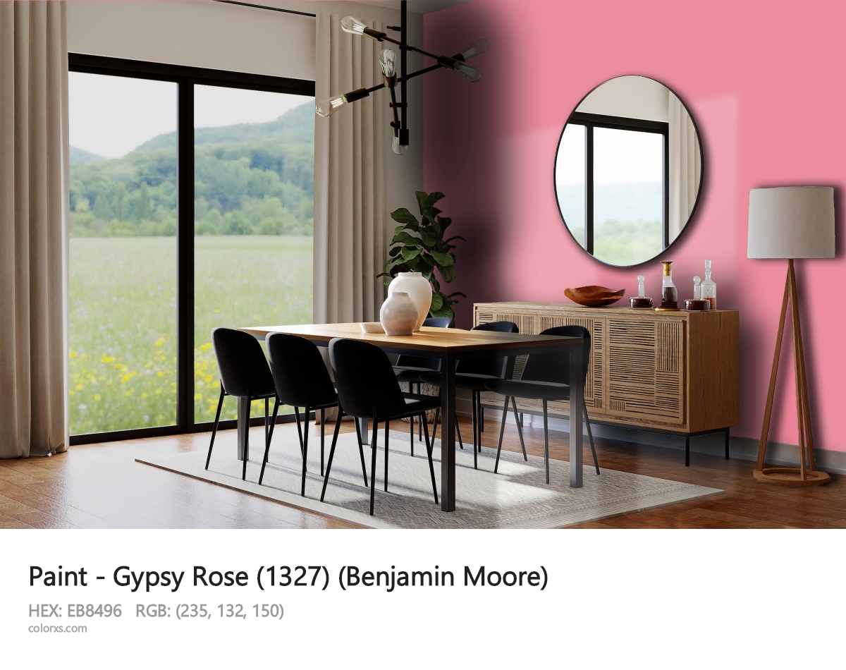 Benjamin Moore Gypsy Rose (1327) Paint dining room design