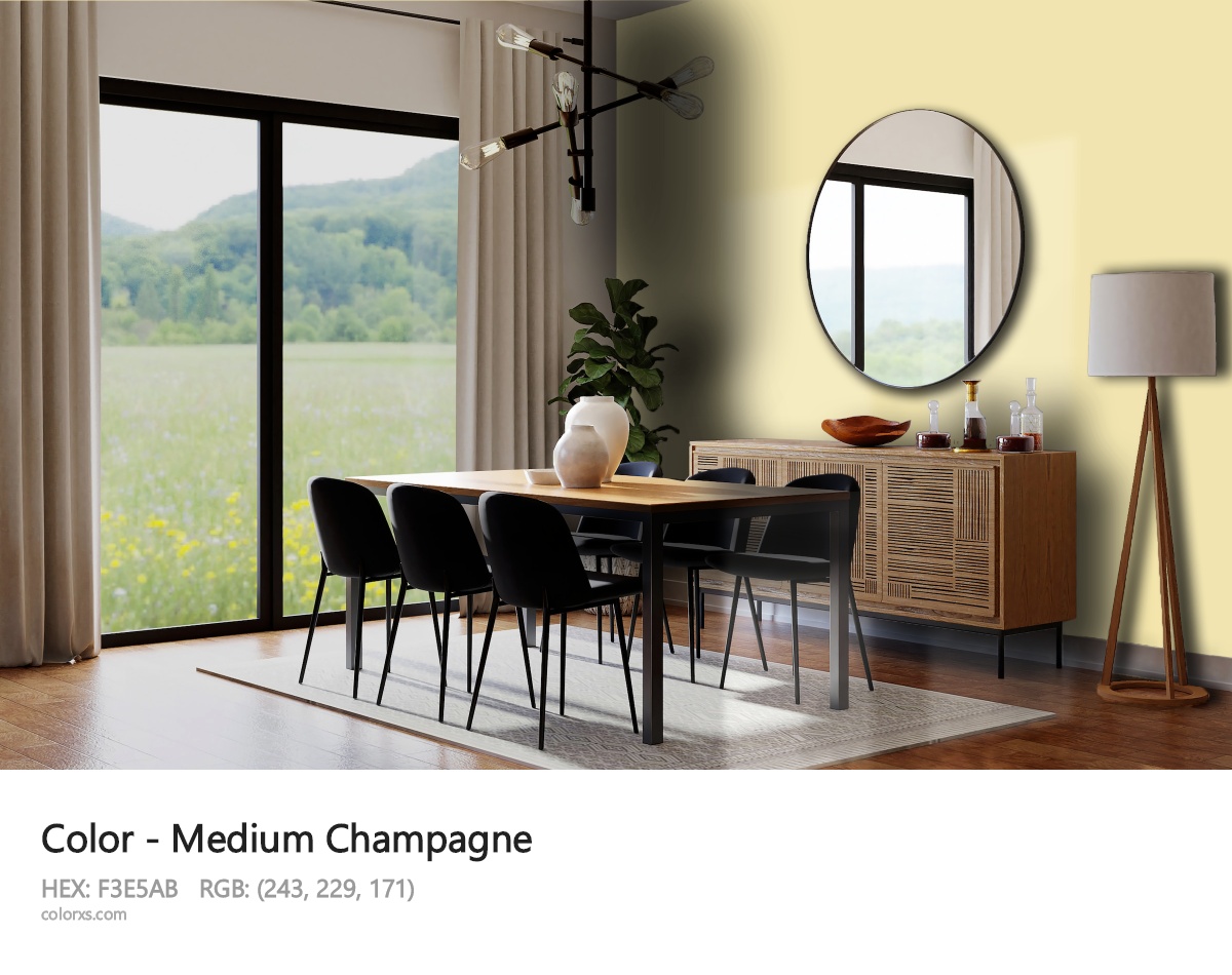 Medium Champagne Color dining room design