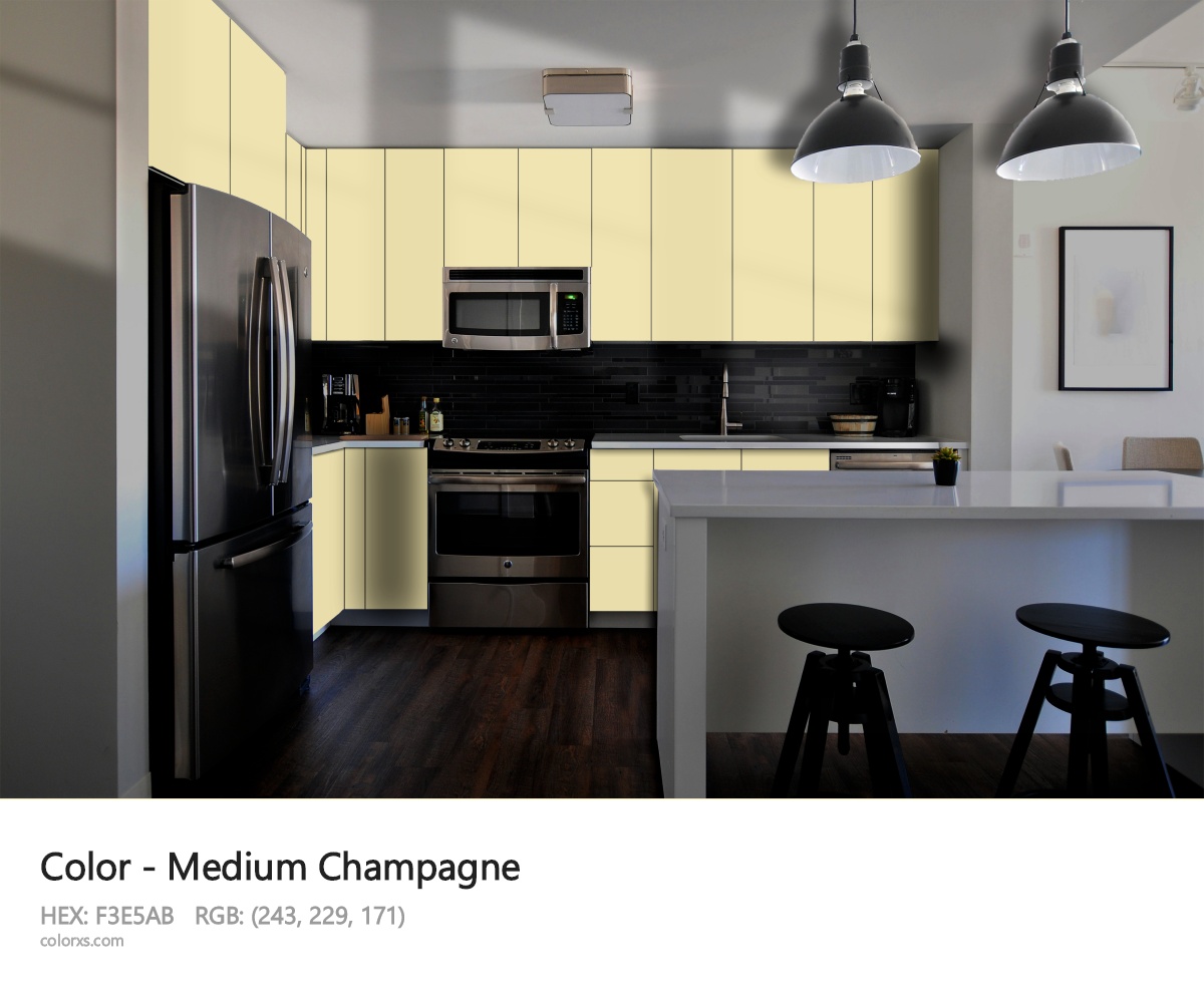 Medium Champagne Color modular kitchen design