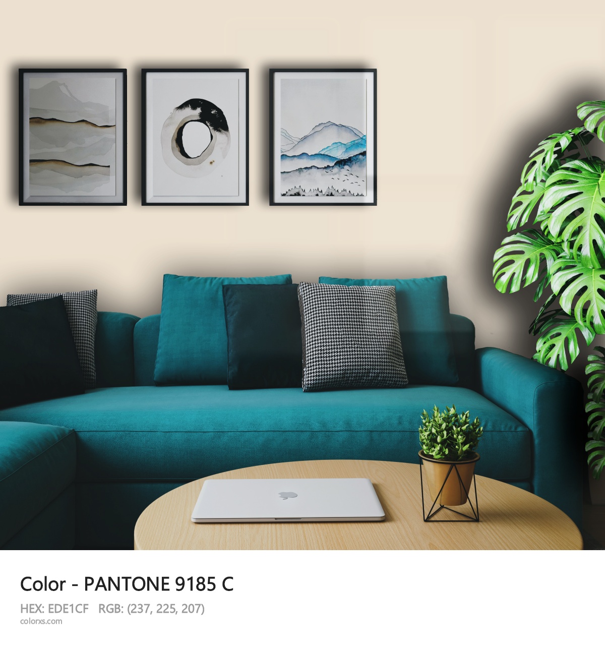 PANTONE 9185 C CMS cozy coffee corner interior