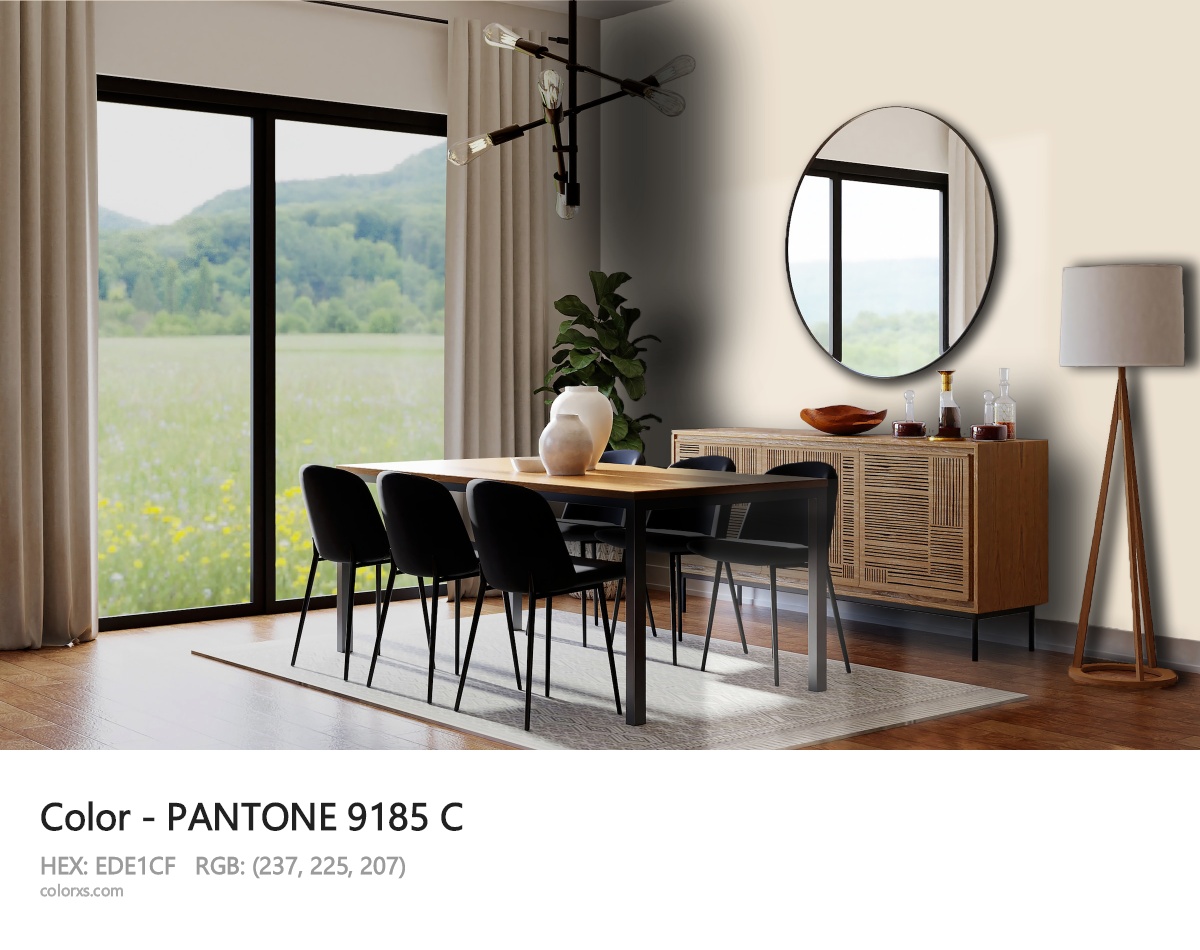 PANTONE 9185 C CMS dining room design