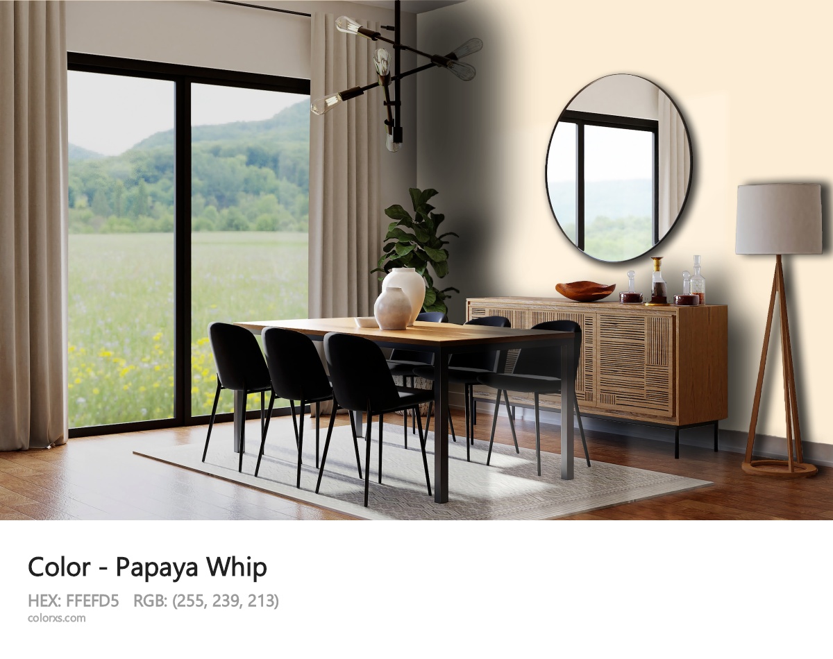 Papaya Whip Color dining room design