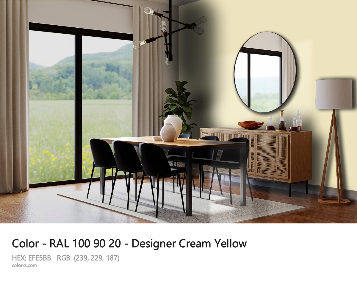 RAL 100 90 20 - Designer Cream Yellow CMS dining room design