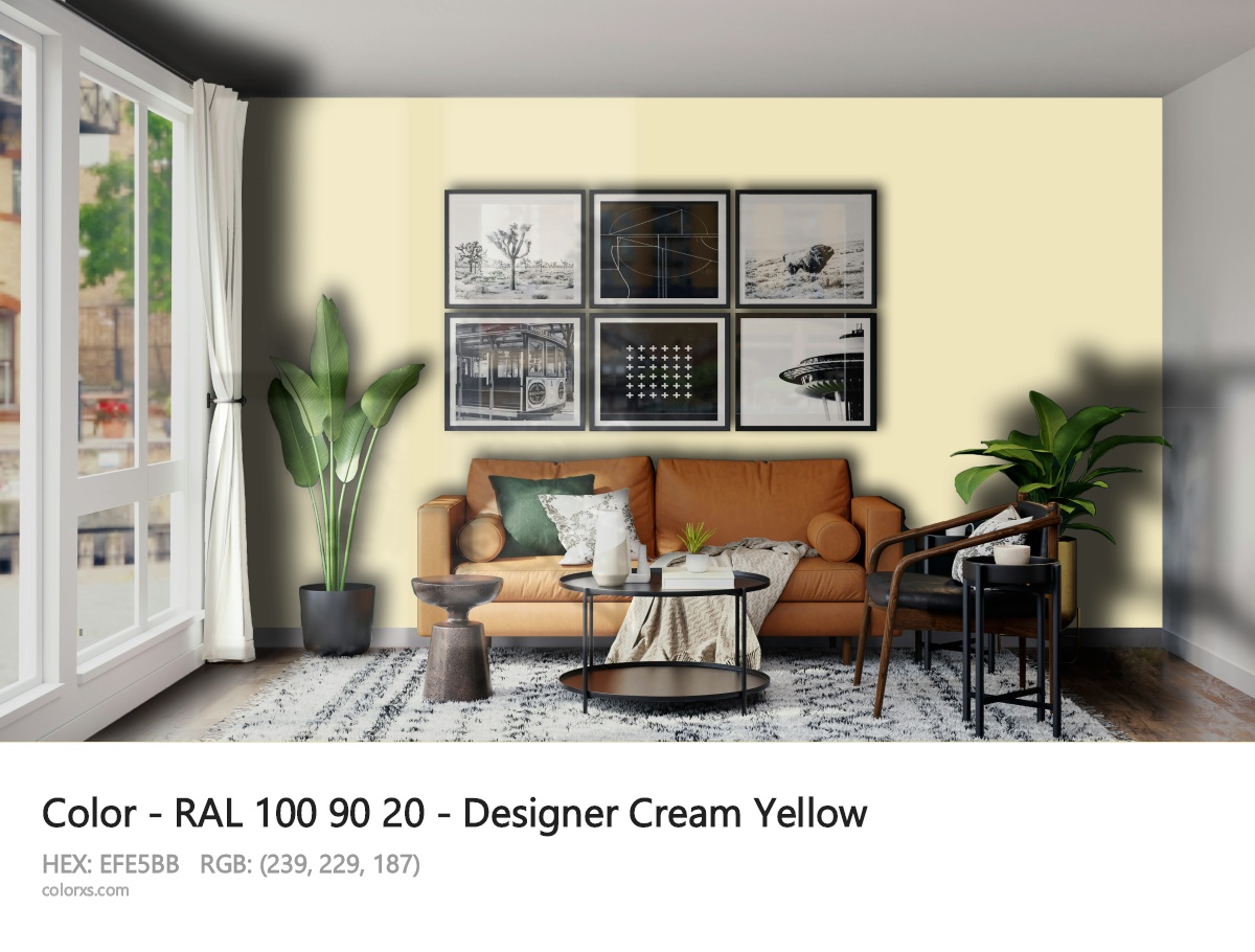 RAL 100 90 20 - Designer Cream Yellow CMS modern minimalist living room interior