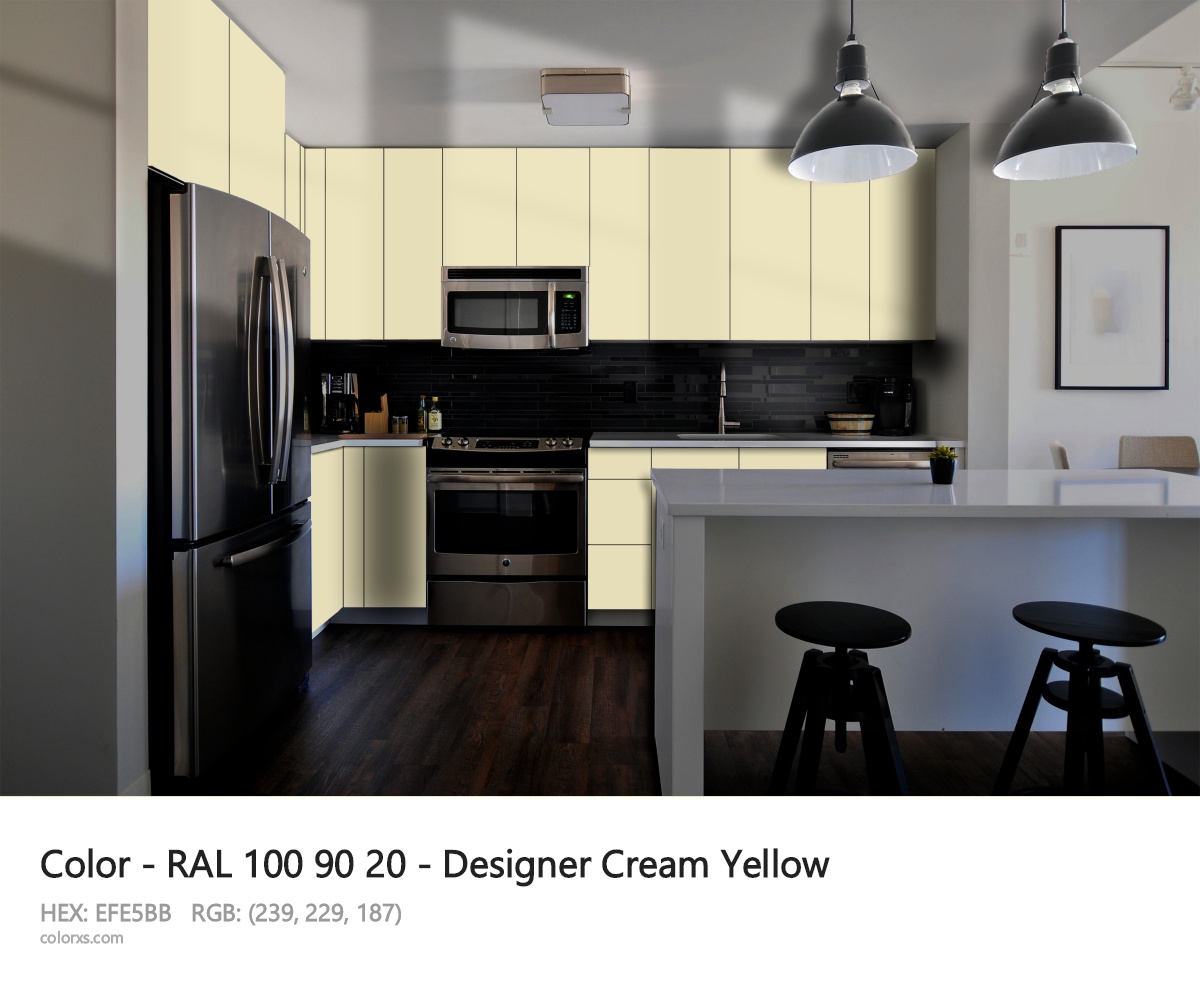 RAL 100 90 20 - Designer Cream Yellow CMS modular kitchen design