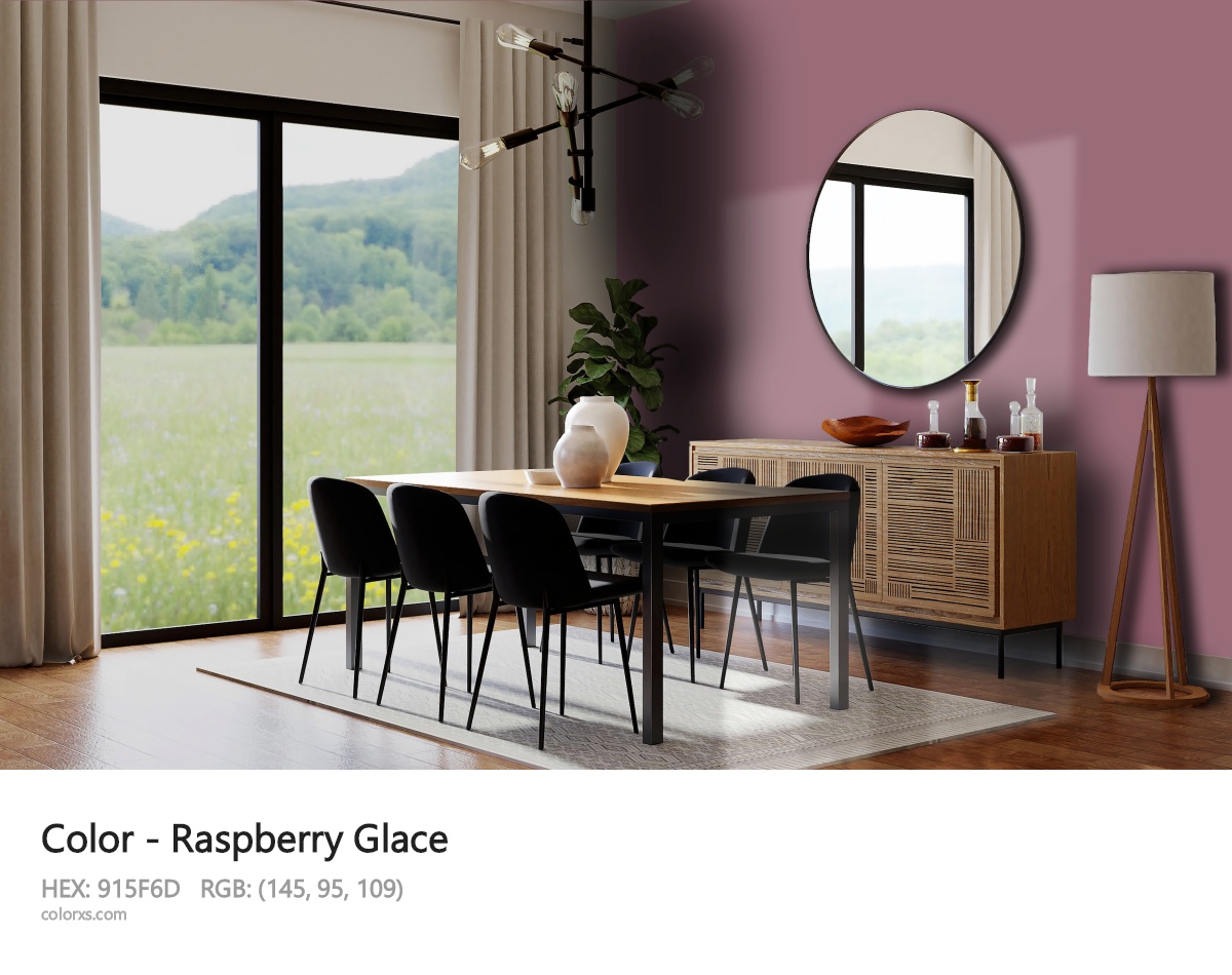 Raspberry Glace Color dining room design