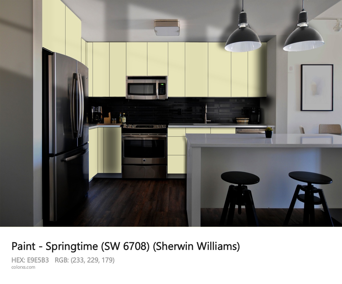 Sherwin Williams Springtime (SW 6708) Paint modular kitchen design