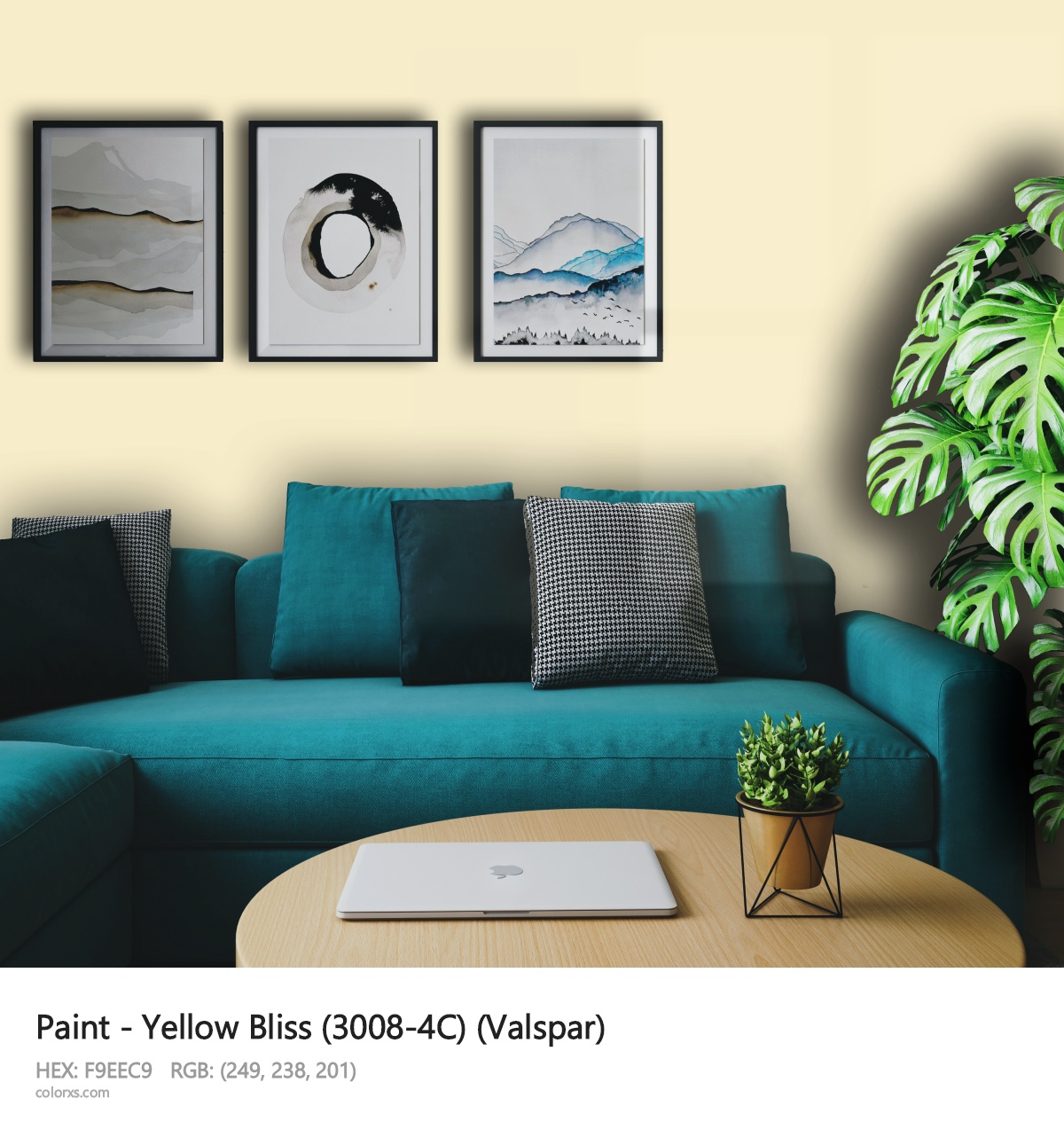 Valspar Yellow Bliss (3008-4C) Paint cozy coffee corner interior