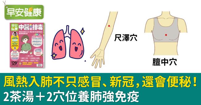 風熱入肺不只感冒、新冠，還會便秘！2茶湯＋2穴位養肺強免疫