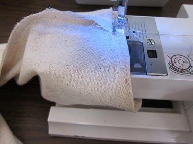 Turn seam under and sew