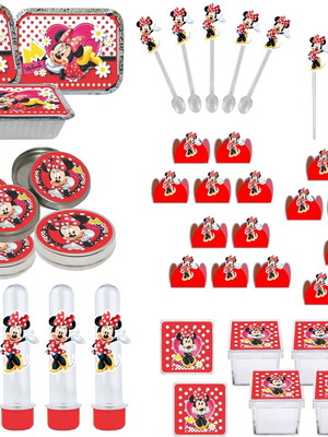 Kit festa minnie vermelha 178 peças (20 pessoas)