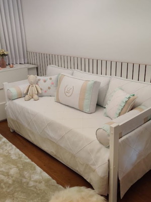 Kit cama babá coração com fuxicos - 1009f