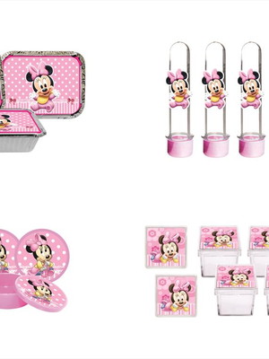 Kit festa minnie baby 40 peças (10 pessoas)