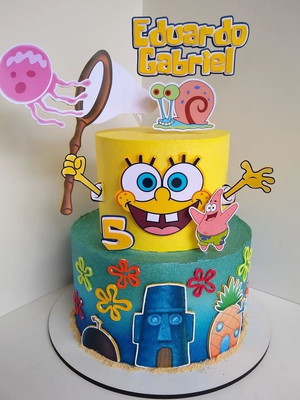 Topo de bolo bob esponja