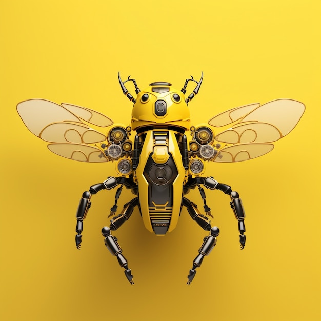 Abeja de estilo futurista en estudio.