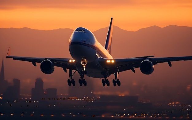 Jumbo jet che vola nel cielo