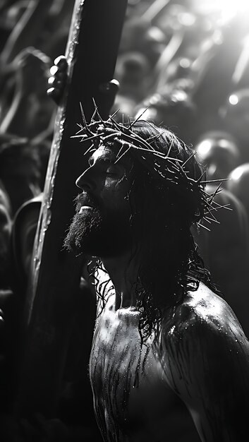 La scena del buon venerdì con Gesù Cristo.