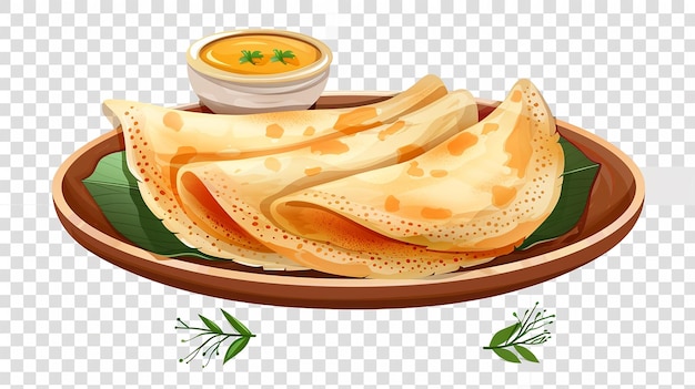 Masala Dosa Delight isolato su uno sfondo trasparente