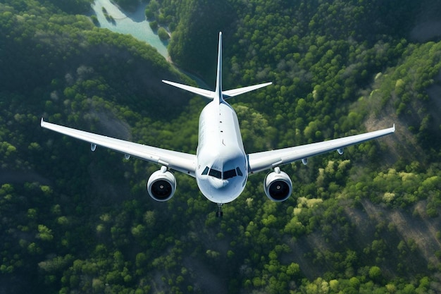 un aereo sta volando in aria con il carrello di atterraggio abbassato.