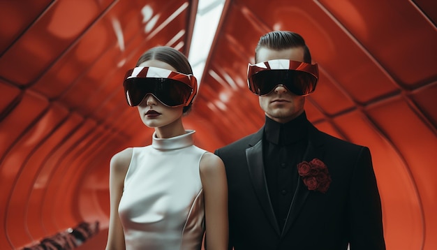 Fotógrafo de bodas en el espacio boda futurista