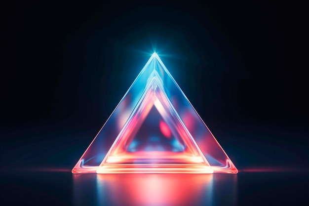 Foto gratuita rappresentazione 3d del triangolo al neon