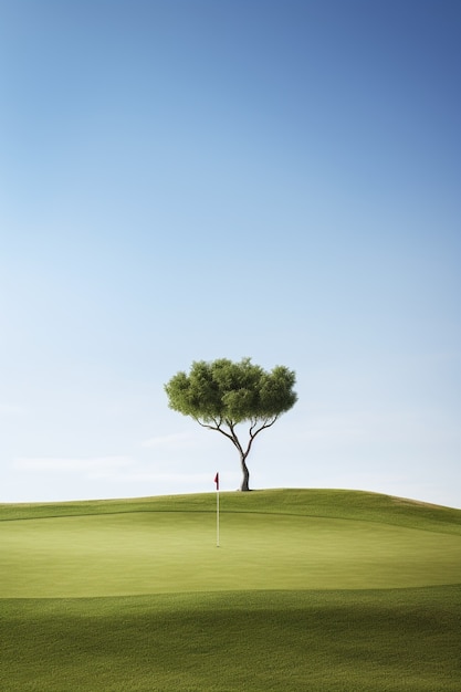 Foto gratuita bellissimo paesaggio di un campo da golf