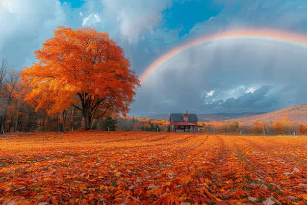 Foto gratuita bel arcobaleno in natura